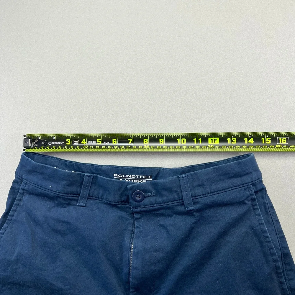 Roundtree & Yorke Pants Mens 32x32 Blue Cotton Stretch Classic Fit Straight Leg